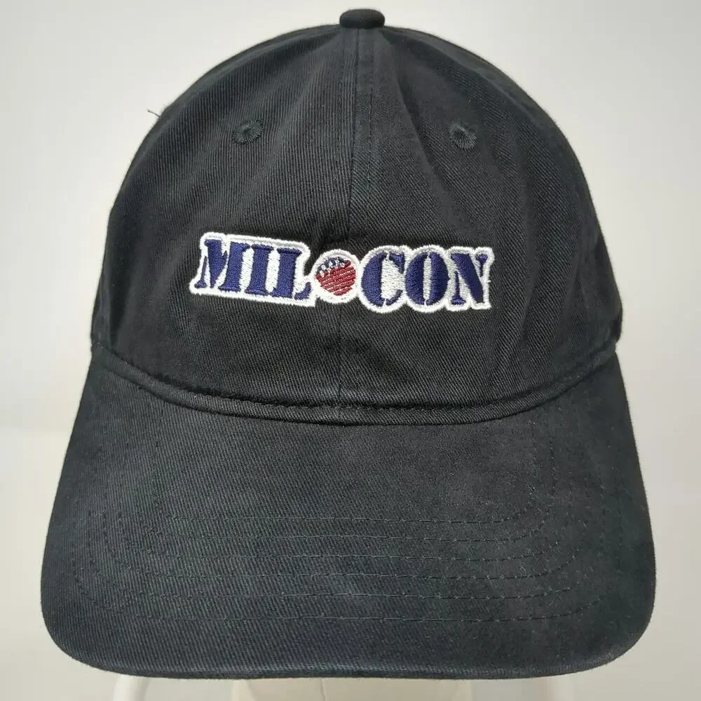 Port & Company Baseball Cap Black One Size Hat MILOCON Embroidered Slideback